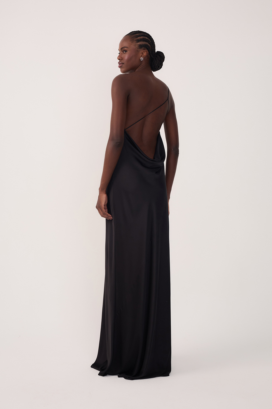Satin Cowl Neck Dress