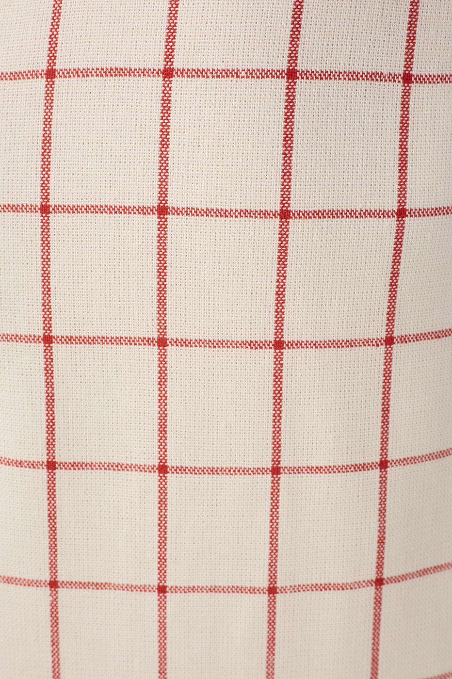 Off-White Plaid Linen Midi Dress