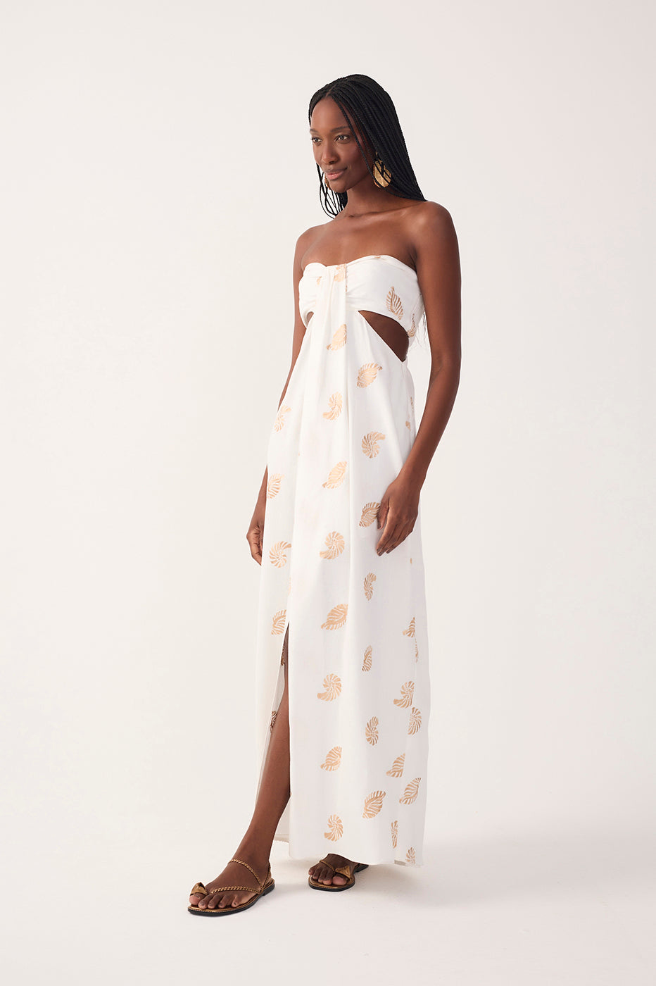 Off-White Shell Embroidered Maxi Dress