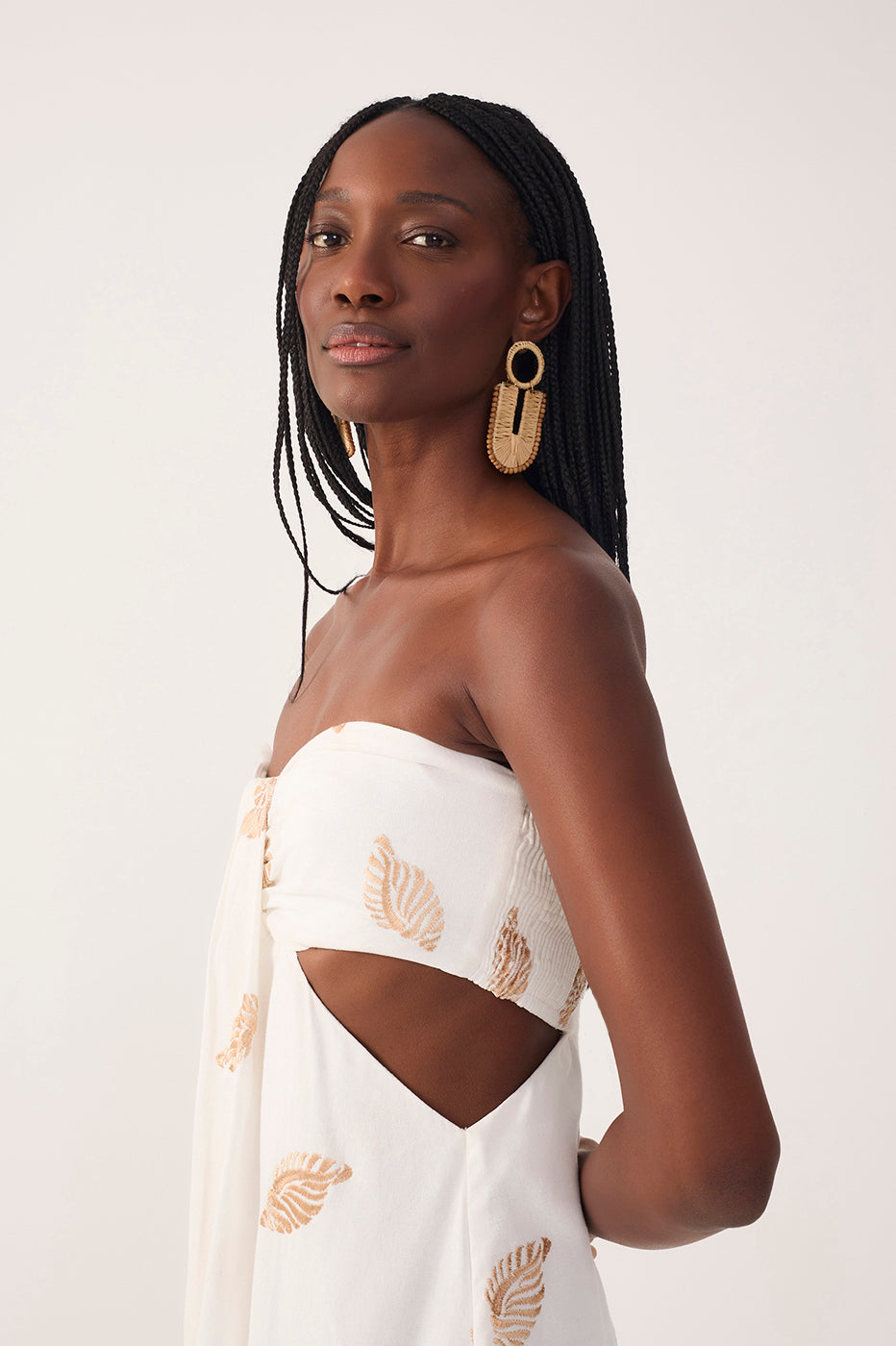 Off-White Shell Embroidered Maxi Dress