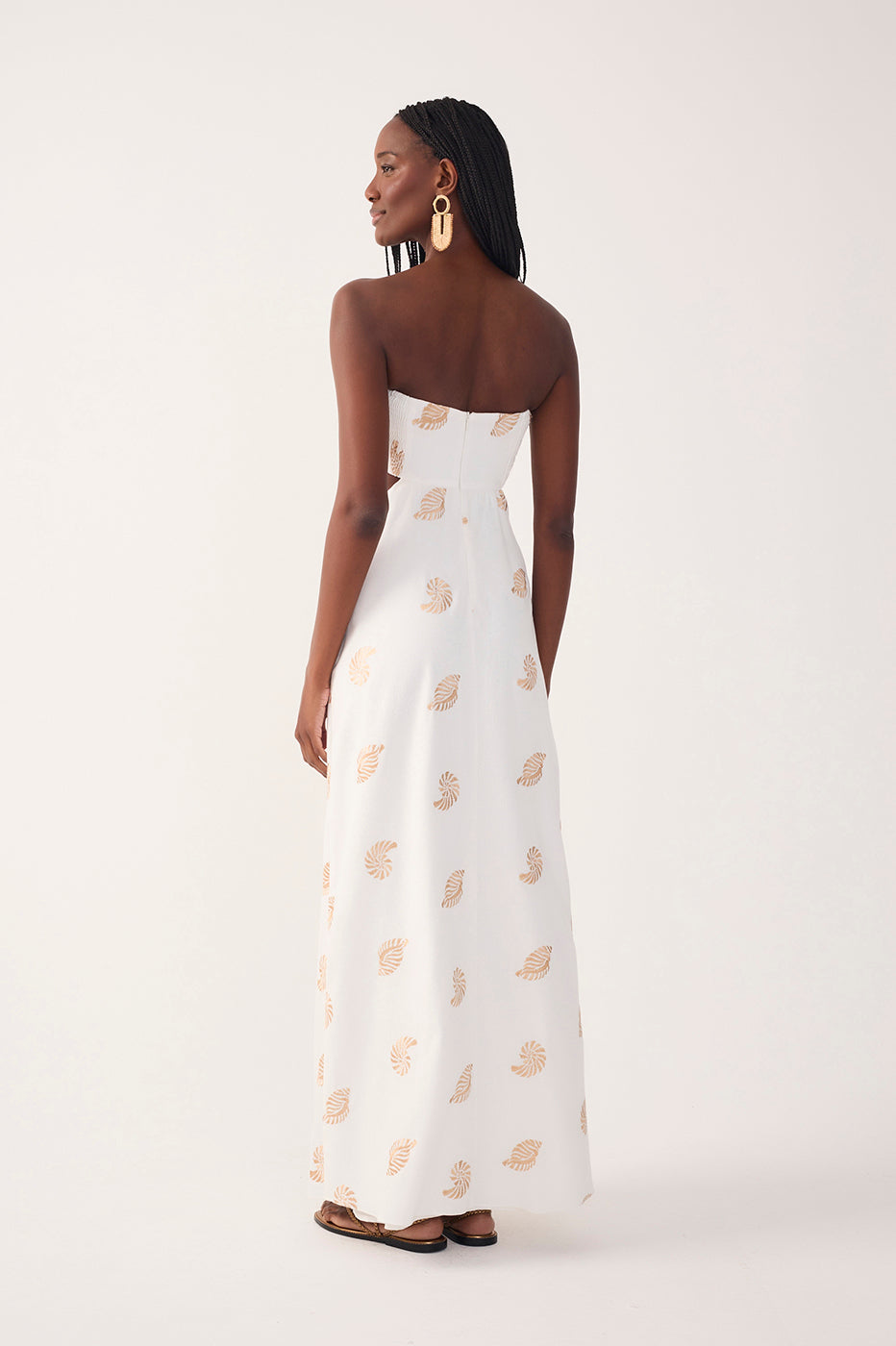 Off-White Shell Embroidered Maxi Dress