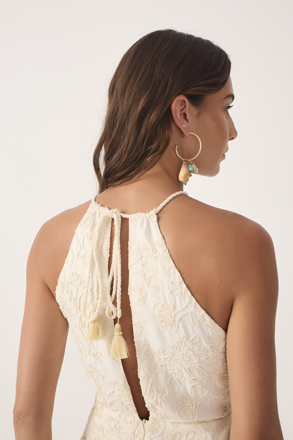 Off-White Embroidered Mini Dress