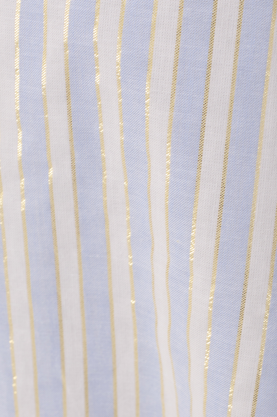 Blue Stripes Lurex V Neck Cotton Midi Dress