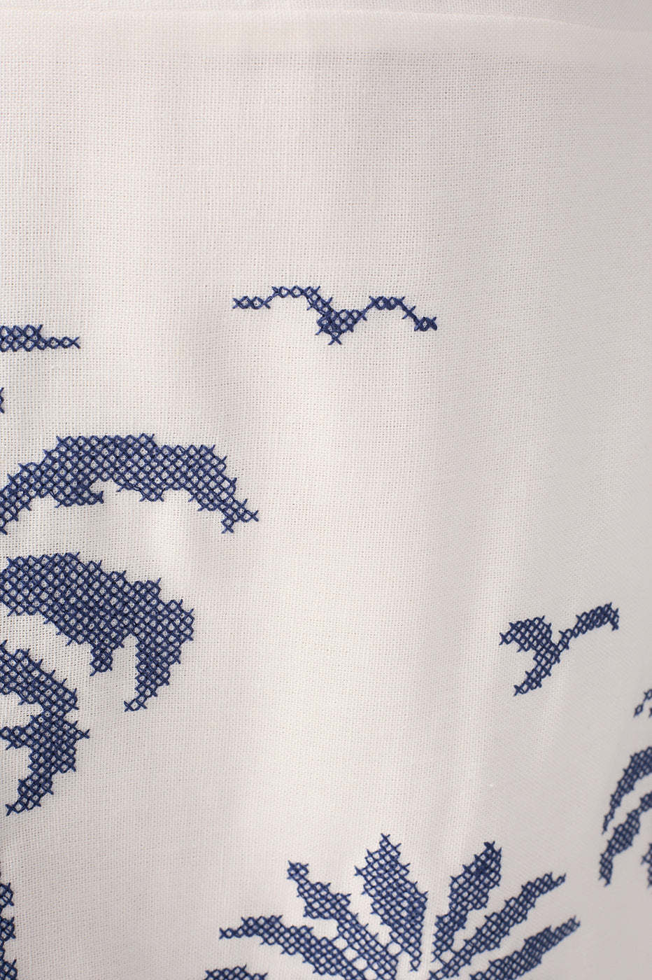 Off-White Embroidered Linen Mini Dress