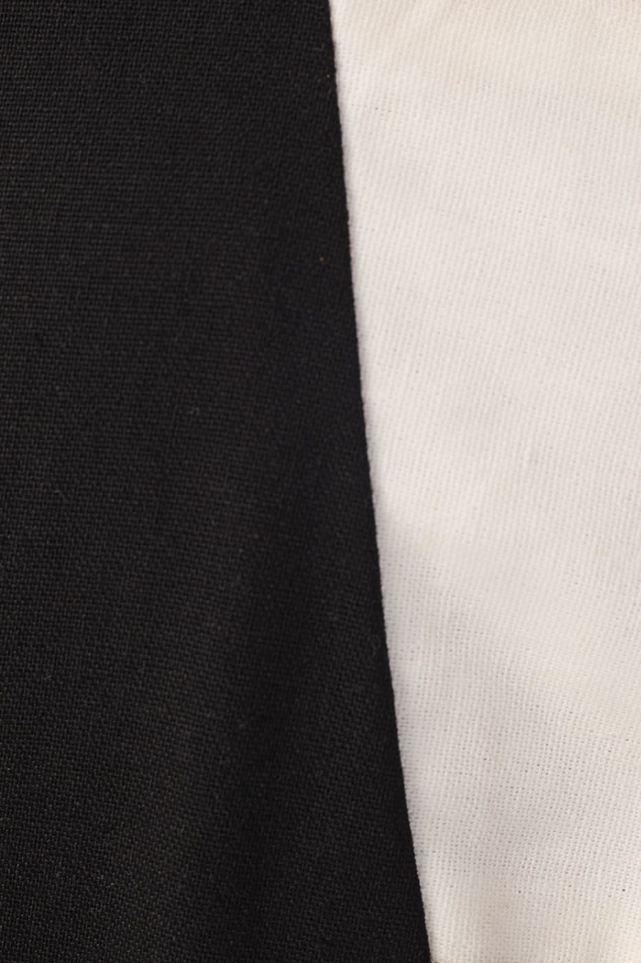 Black Cut-Out Side Slit Linen Midi Dress