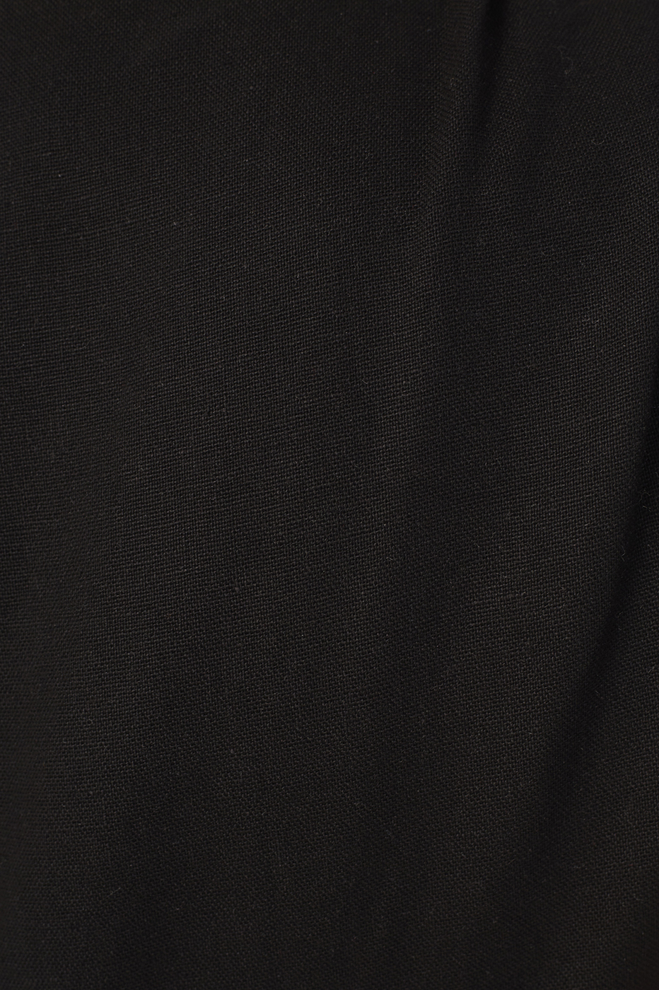 Black V Neck Beaded Ring Linen Dress