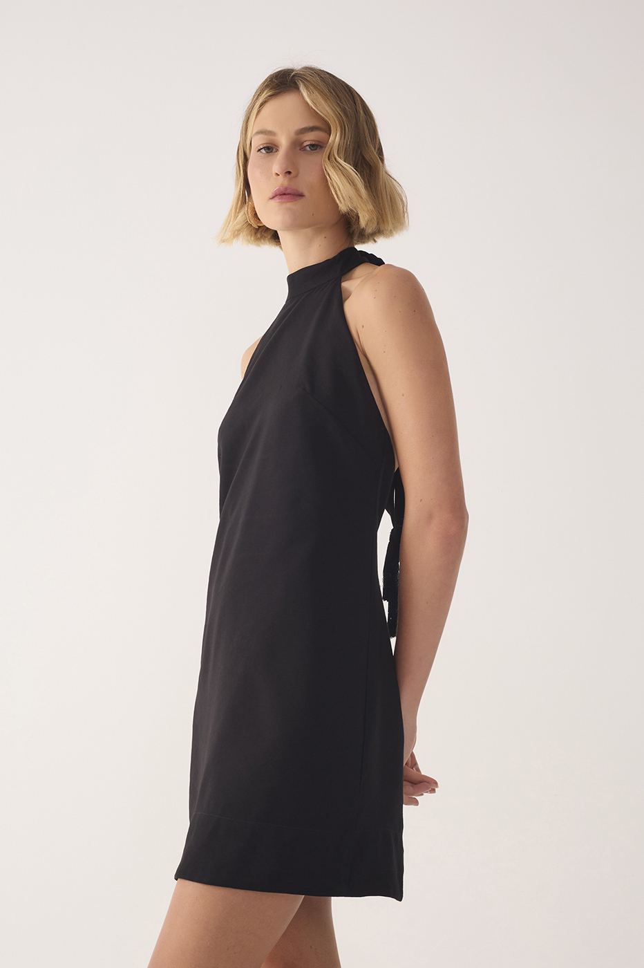 Black Halter Neck Mini Dress