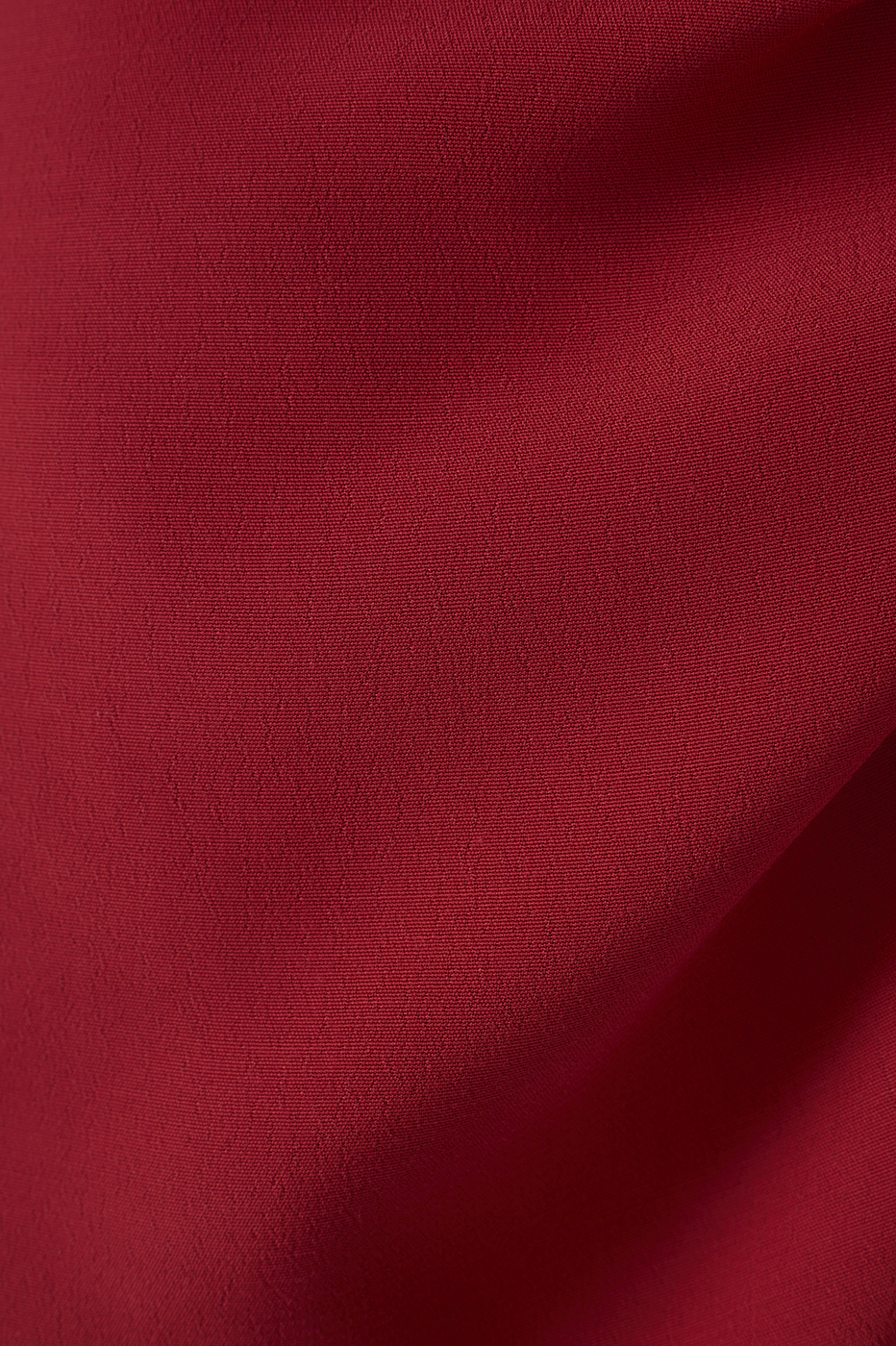 Red Draped Halter Crepe Mini Dress