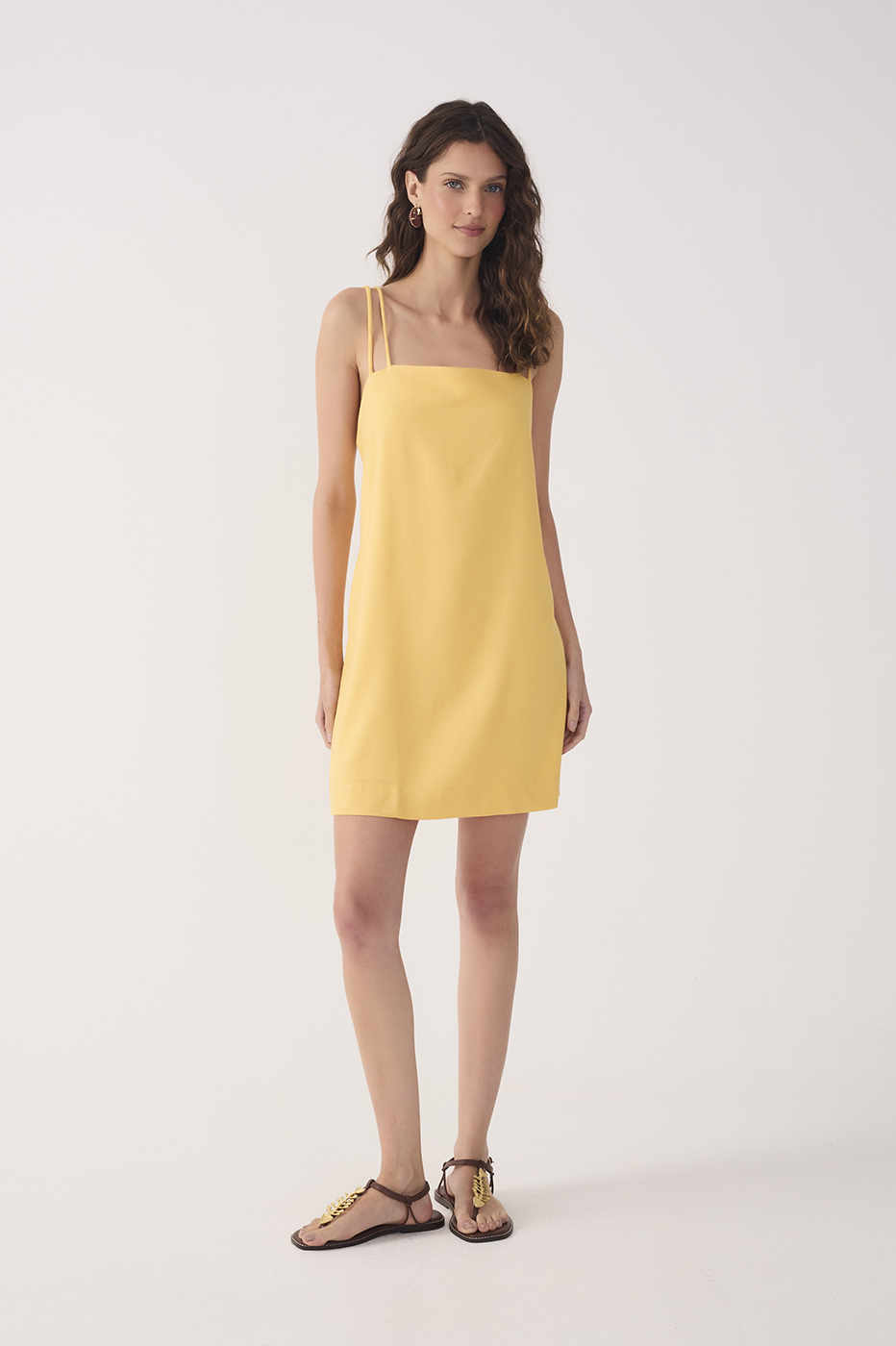 Yellow Double Strap Mini Dress