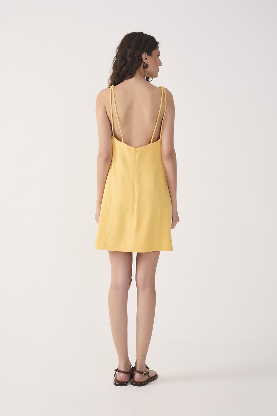 Yellow Double Strap Mini Dress