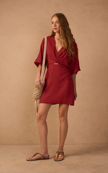Short Linen Sleeve Dress