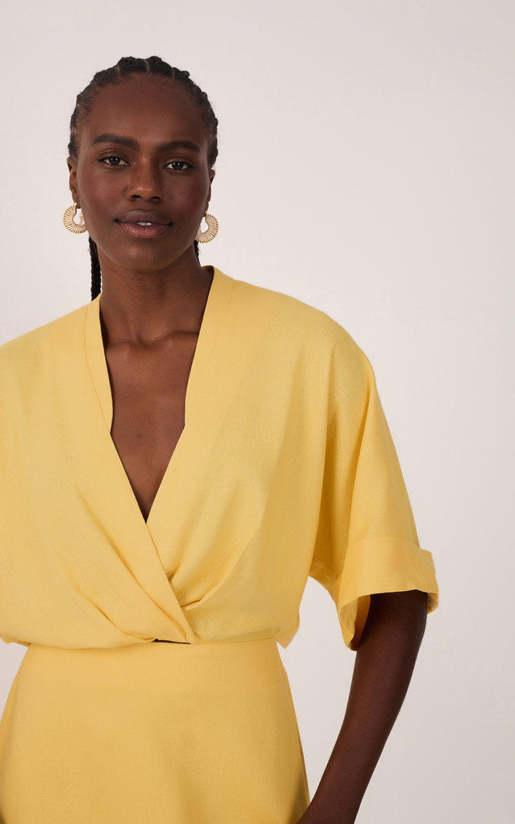 Short Linen Sleeve Dress