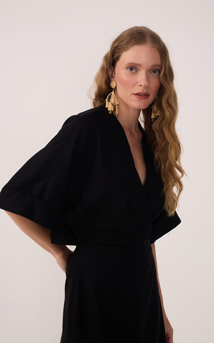Short Linen Sleeve Dress