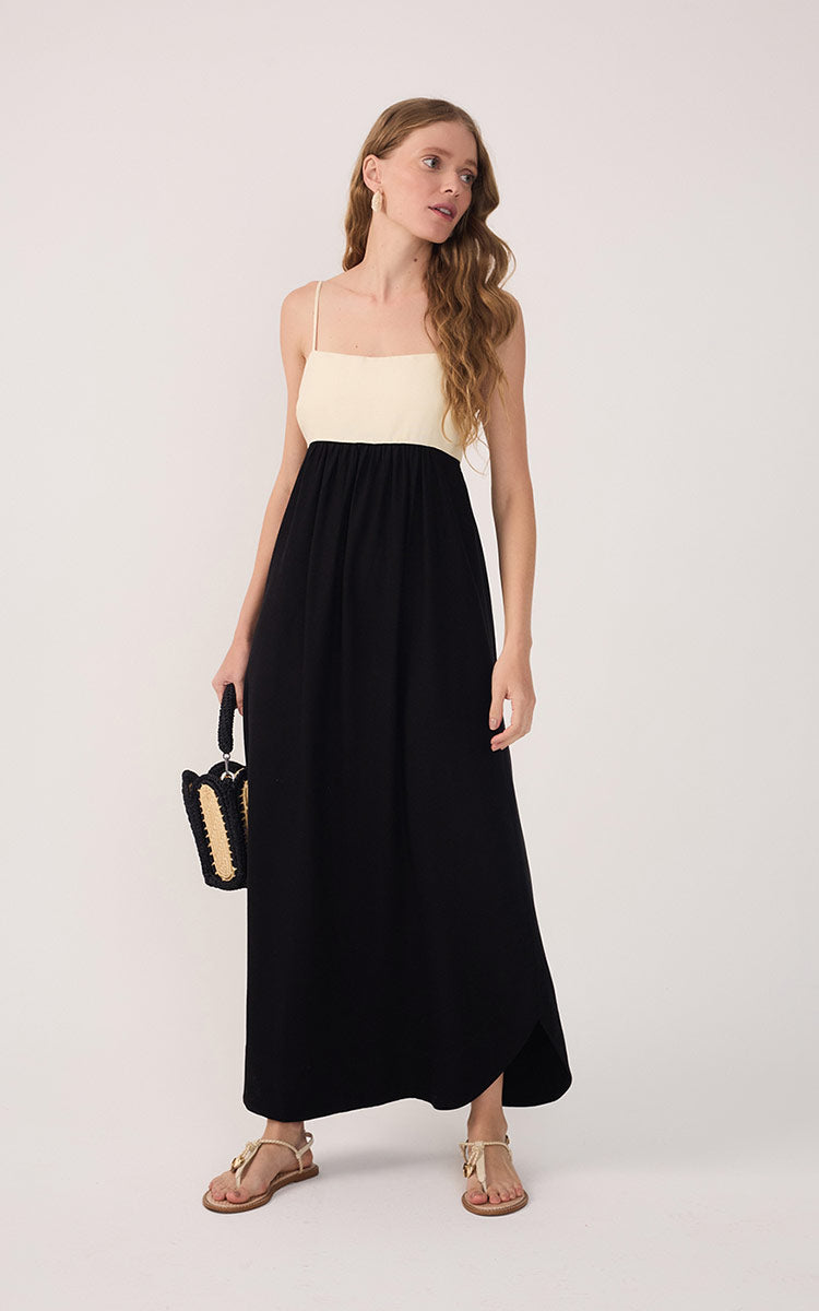 Linen Cropped Frayed Dress