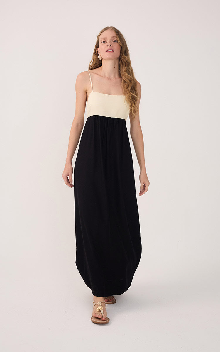 Linen Cropped Frayed Dress