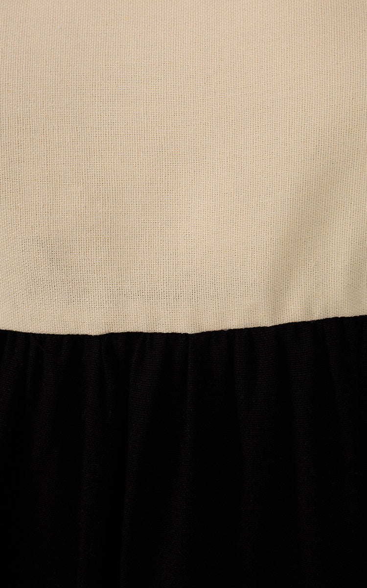 Linen Cropped Frayed Dress