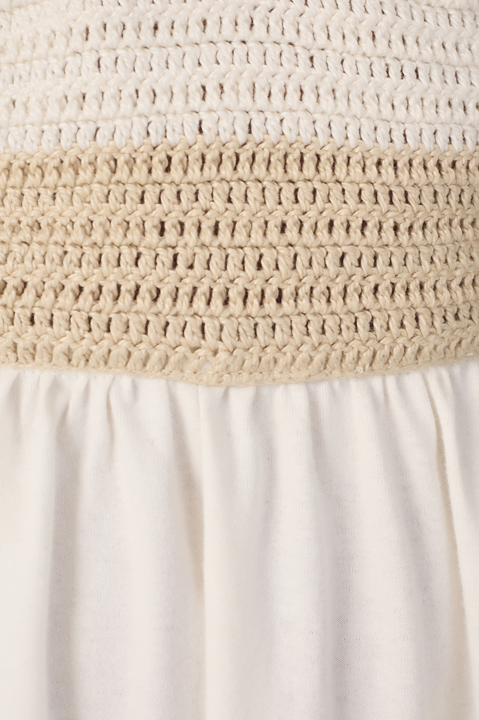 Off-White Crochet Side Slit Cotton Maxi Dress