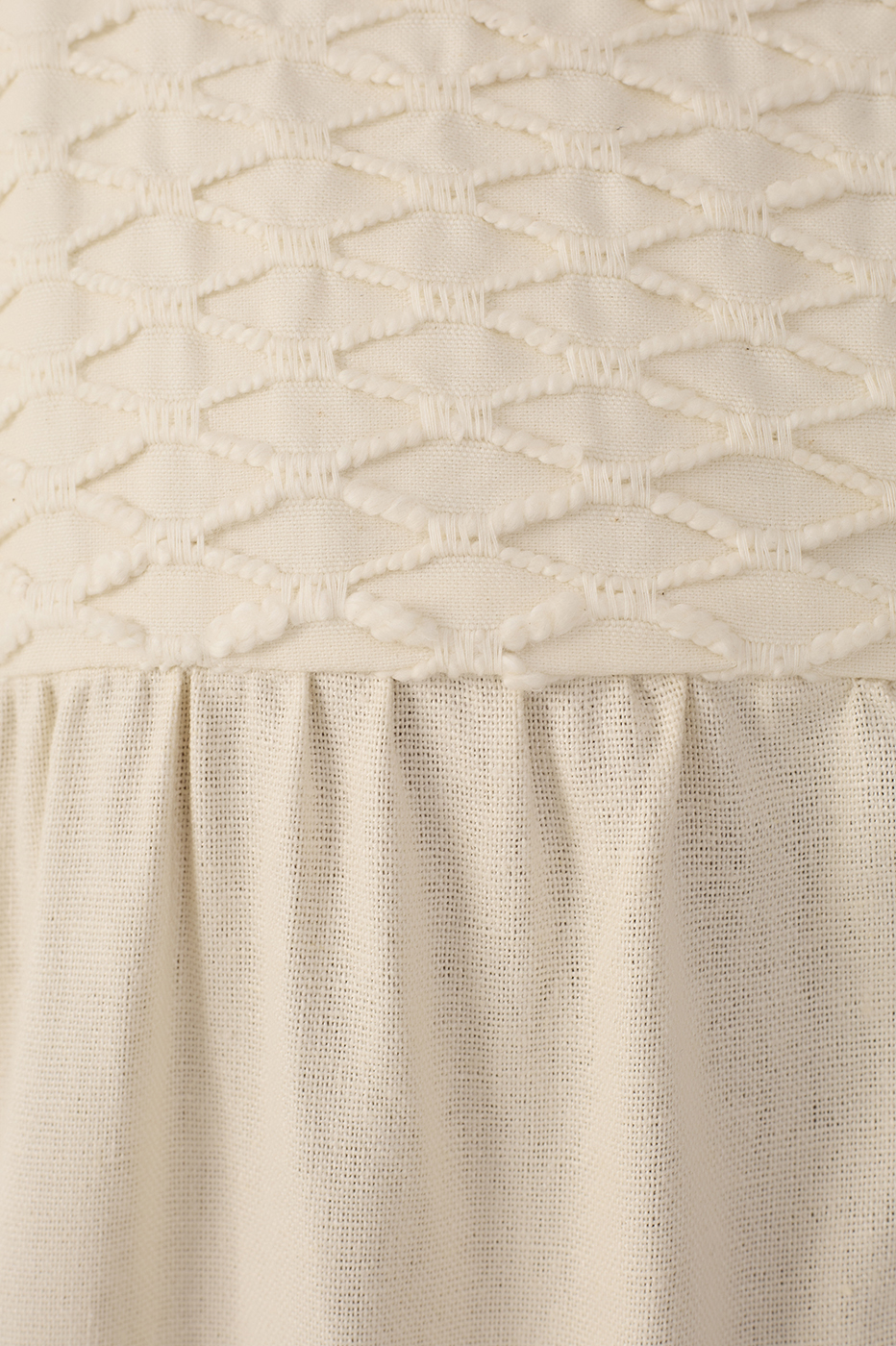 Off-White Tiered Embroidered Linen Maxi Dress