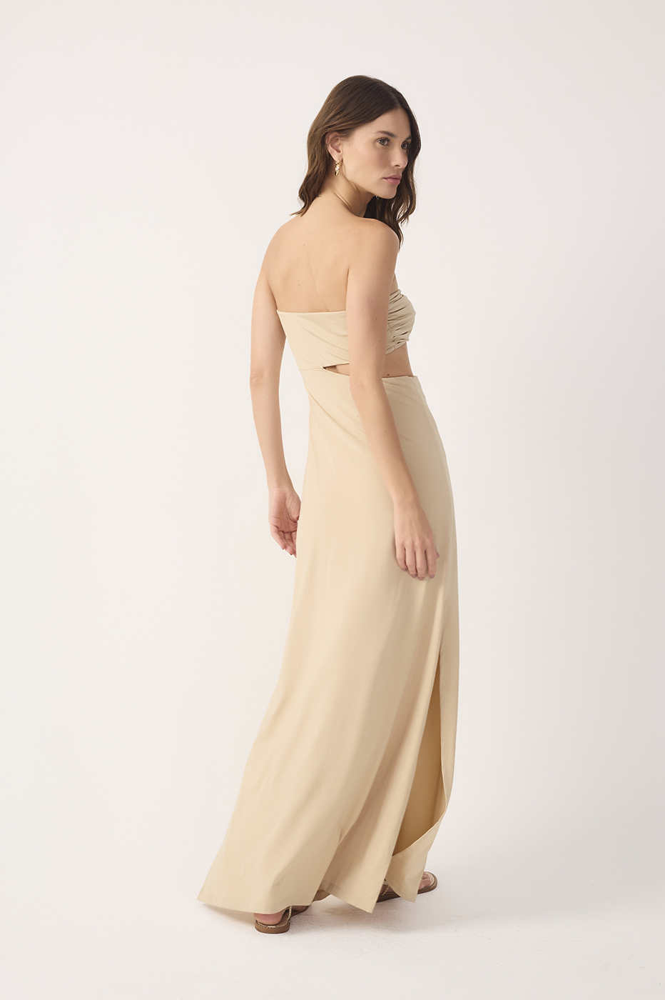 Off-White Cut-Out Jersey Shell Maxi Dress