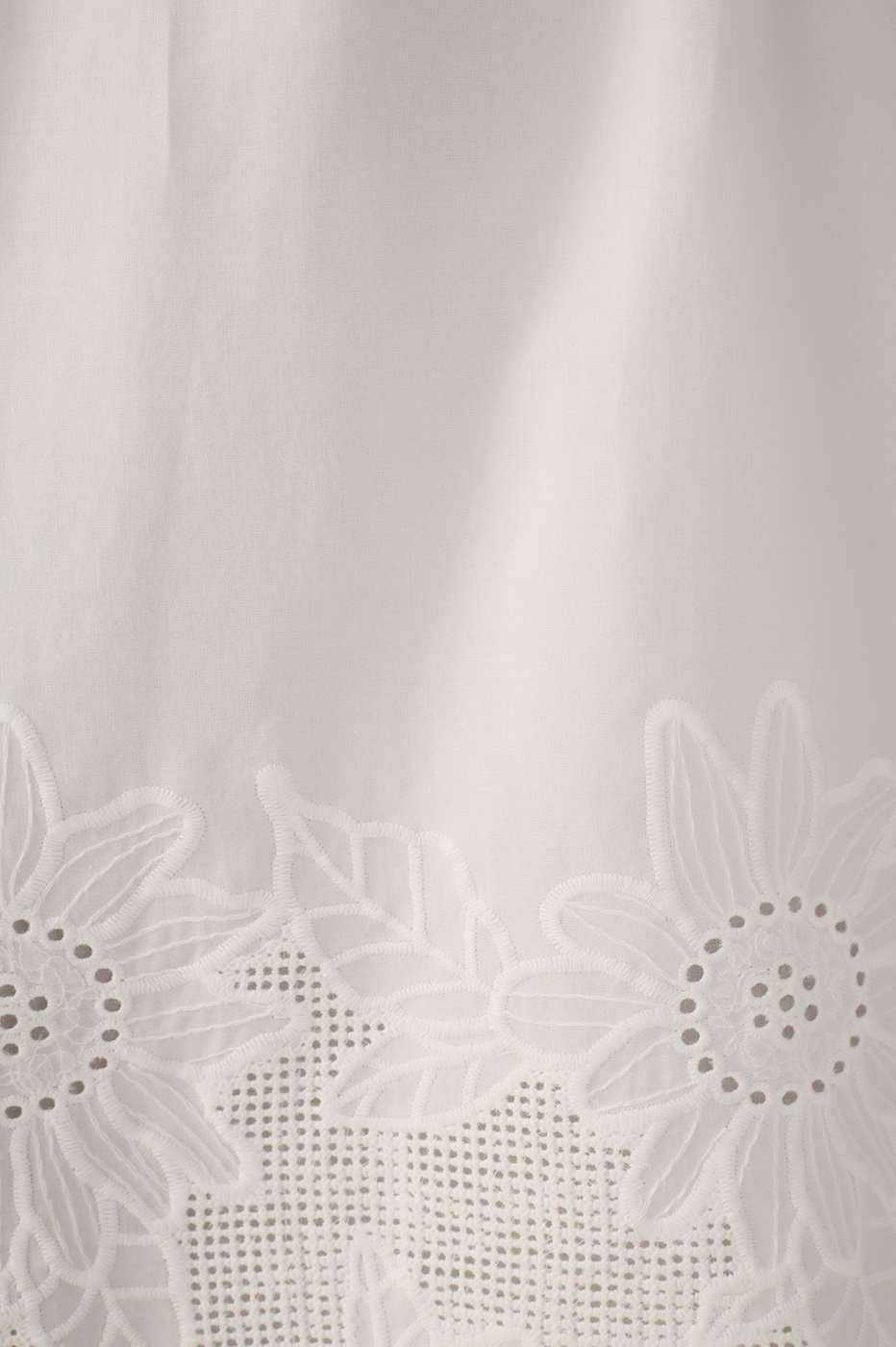 Short Cotton Embroidered Ruffled Dress