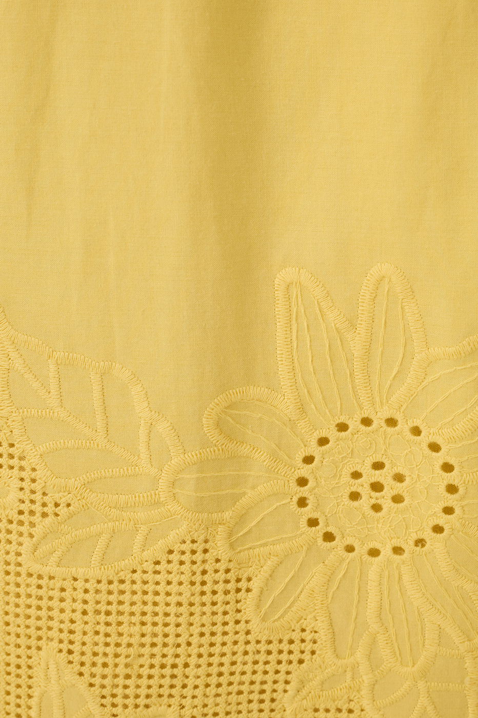 Short Cotton Embroidered Ruffled Dress