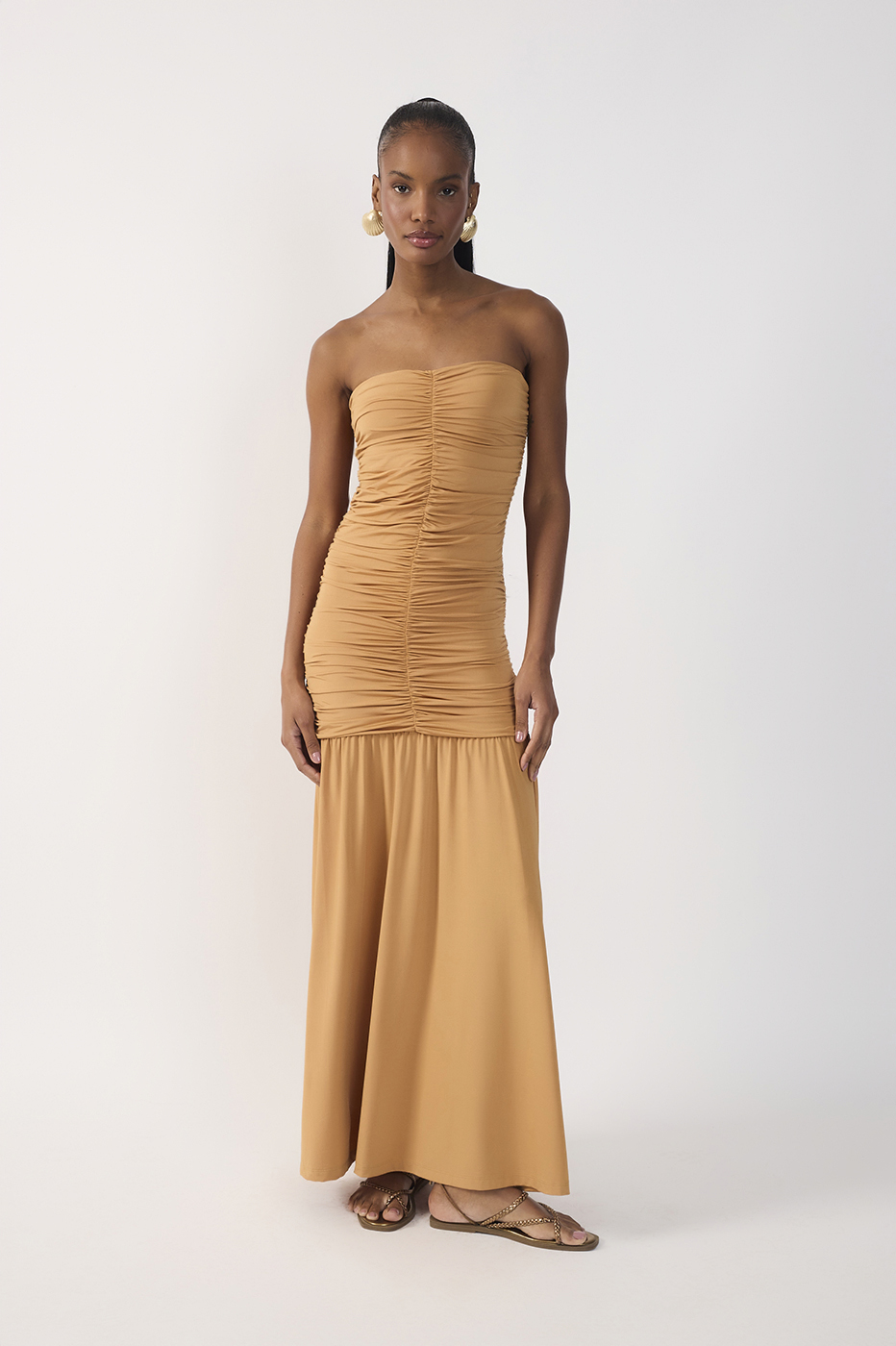 Handleless Frayed Jersey Dress