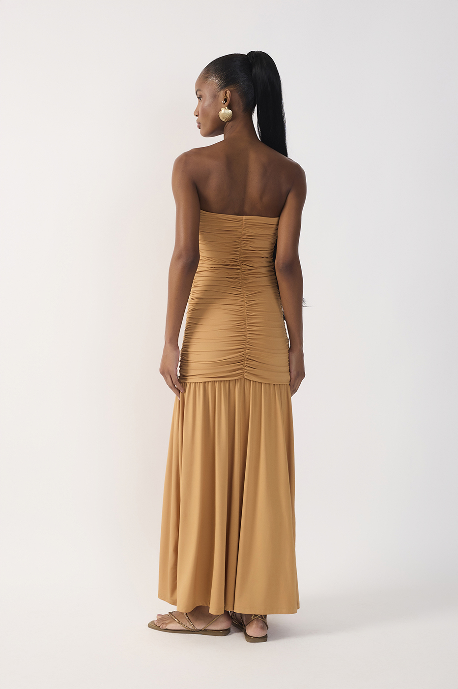 Handleless Frayed Jersey Dress
