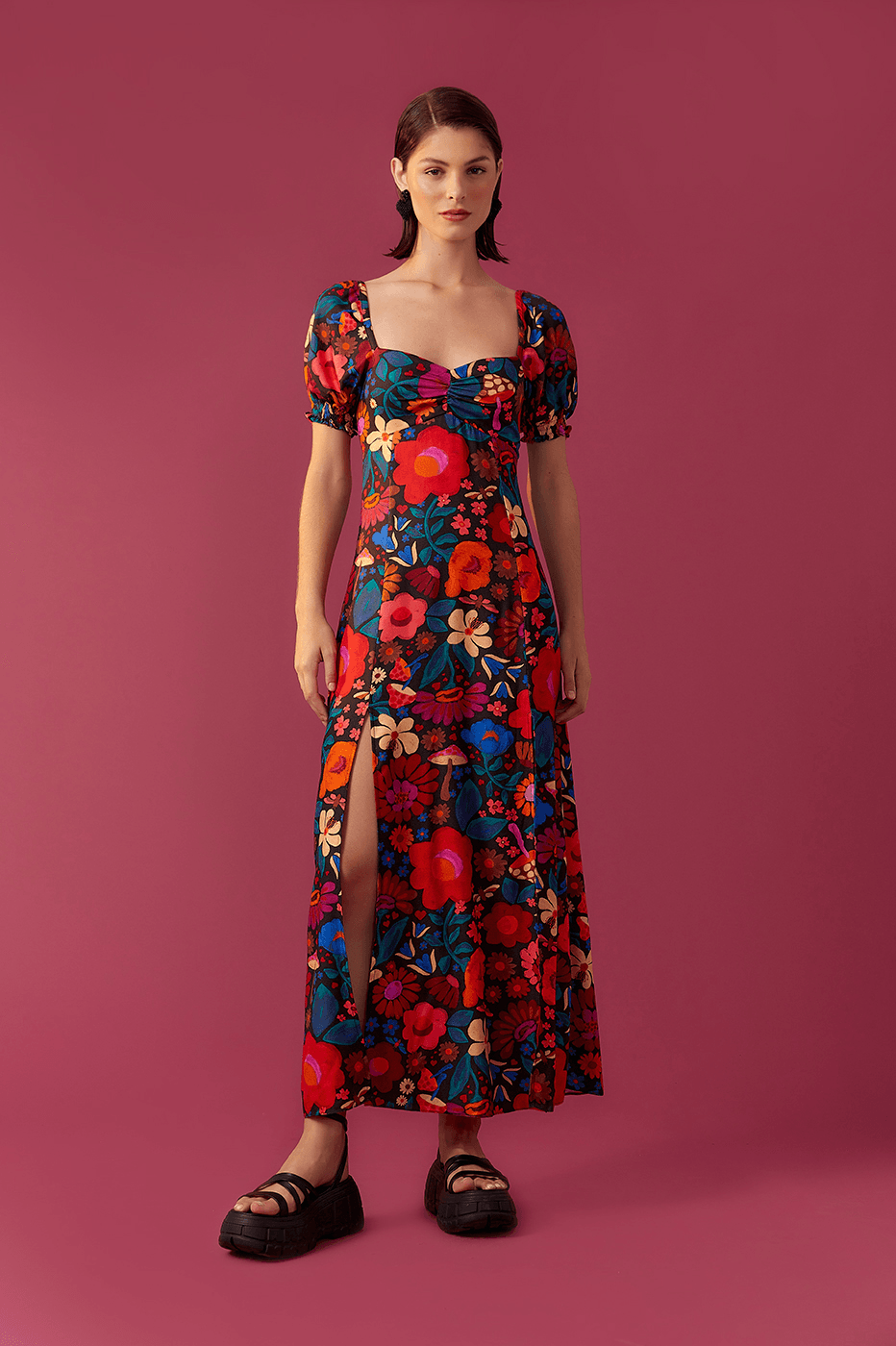 Cropped Alice Print Dress