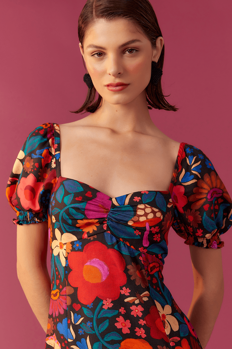 Cropped Alice Print Dress