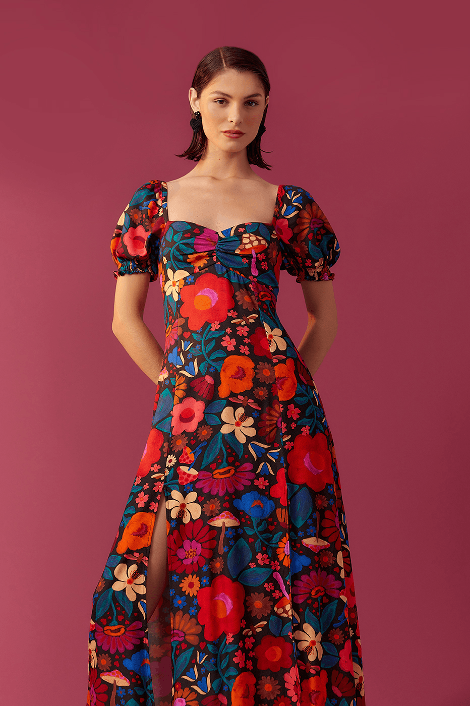 Cropped Alice Print Dress