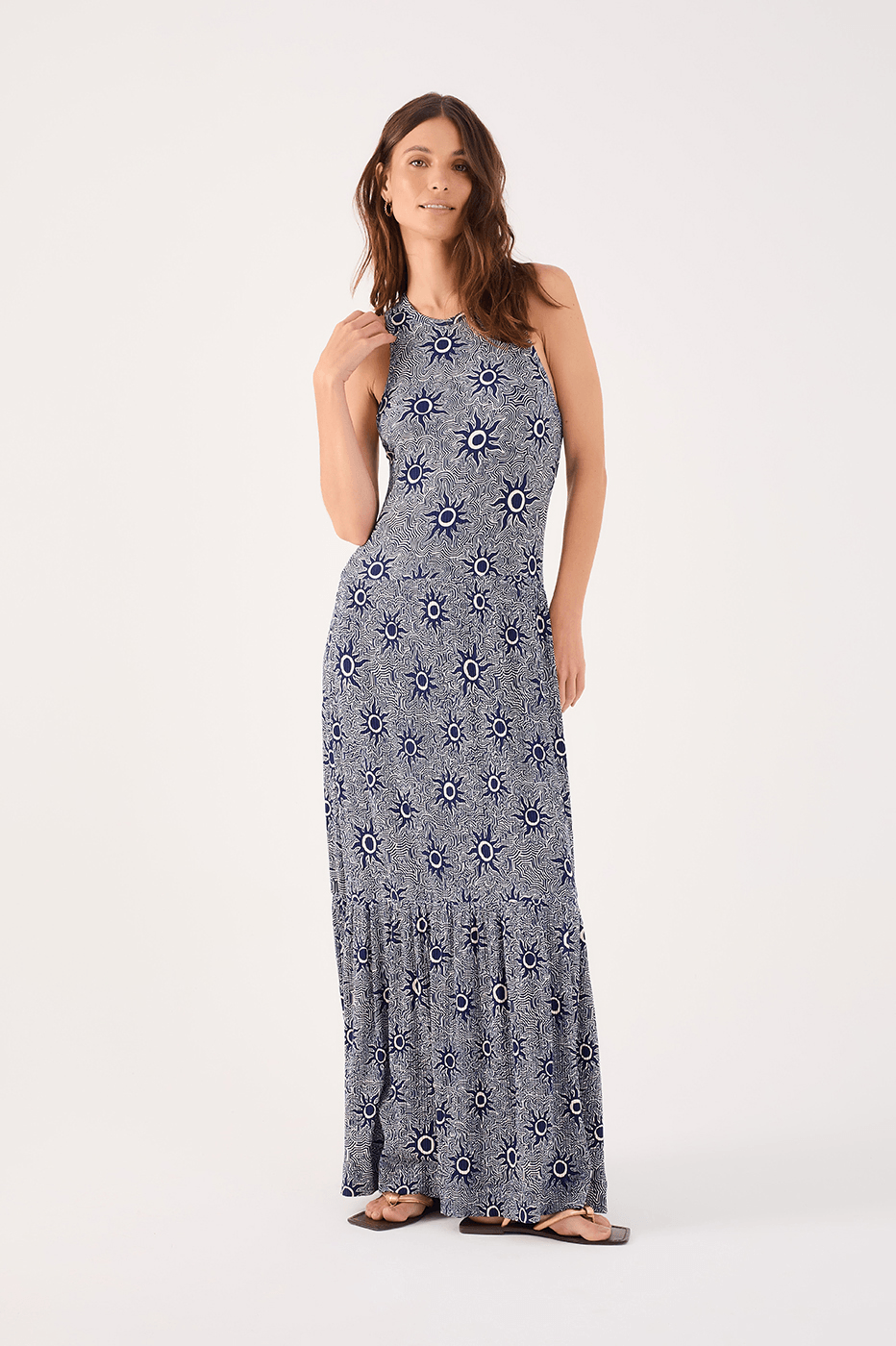 Ribbed Soleil Print Dress