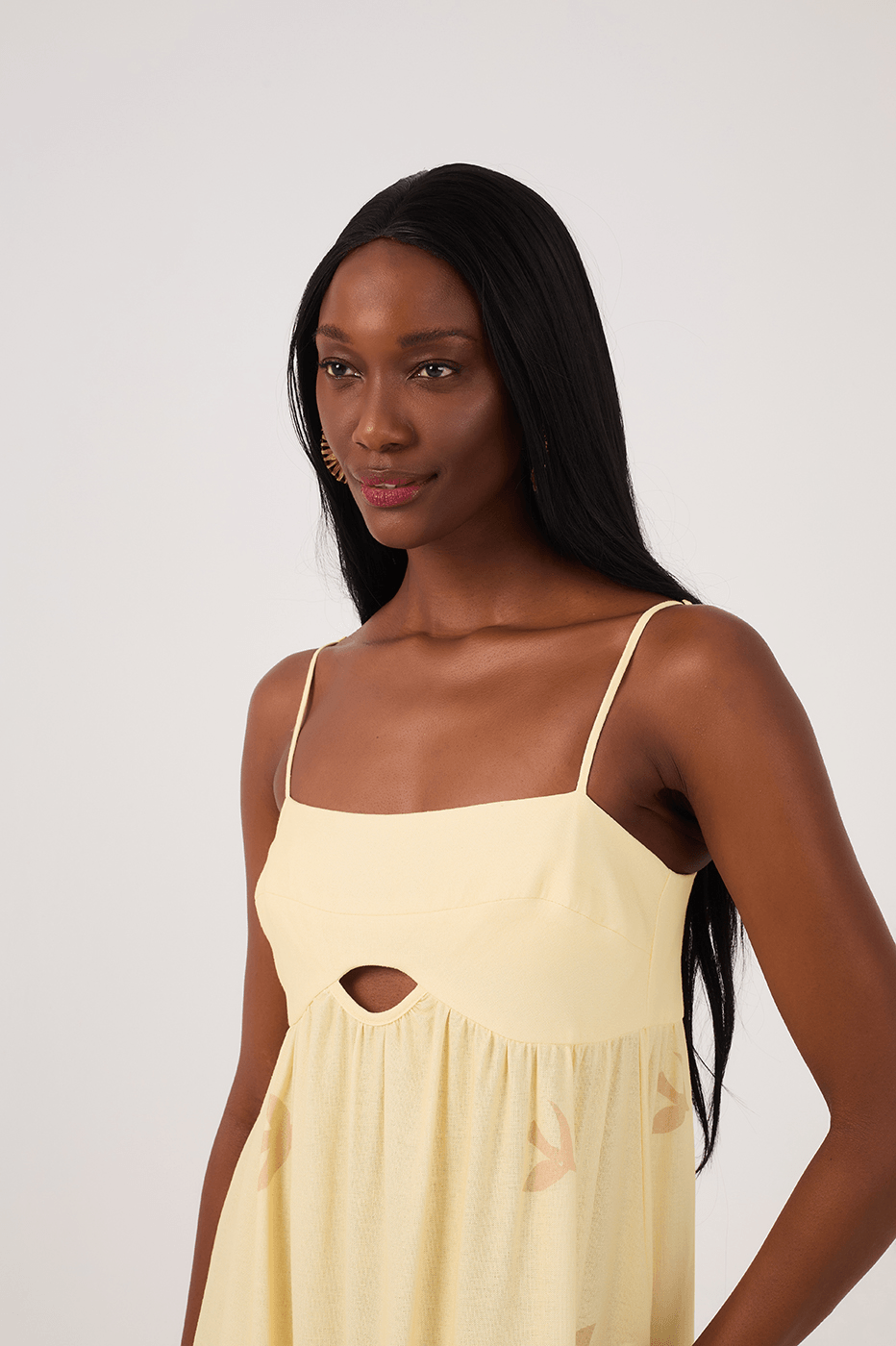 Midi Linen Sossego Print Dress
