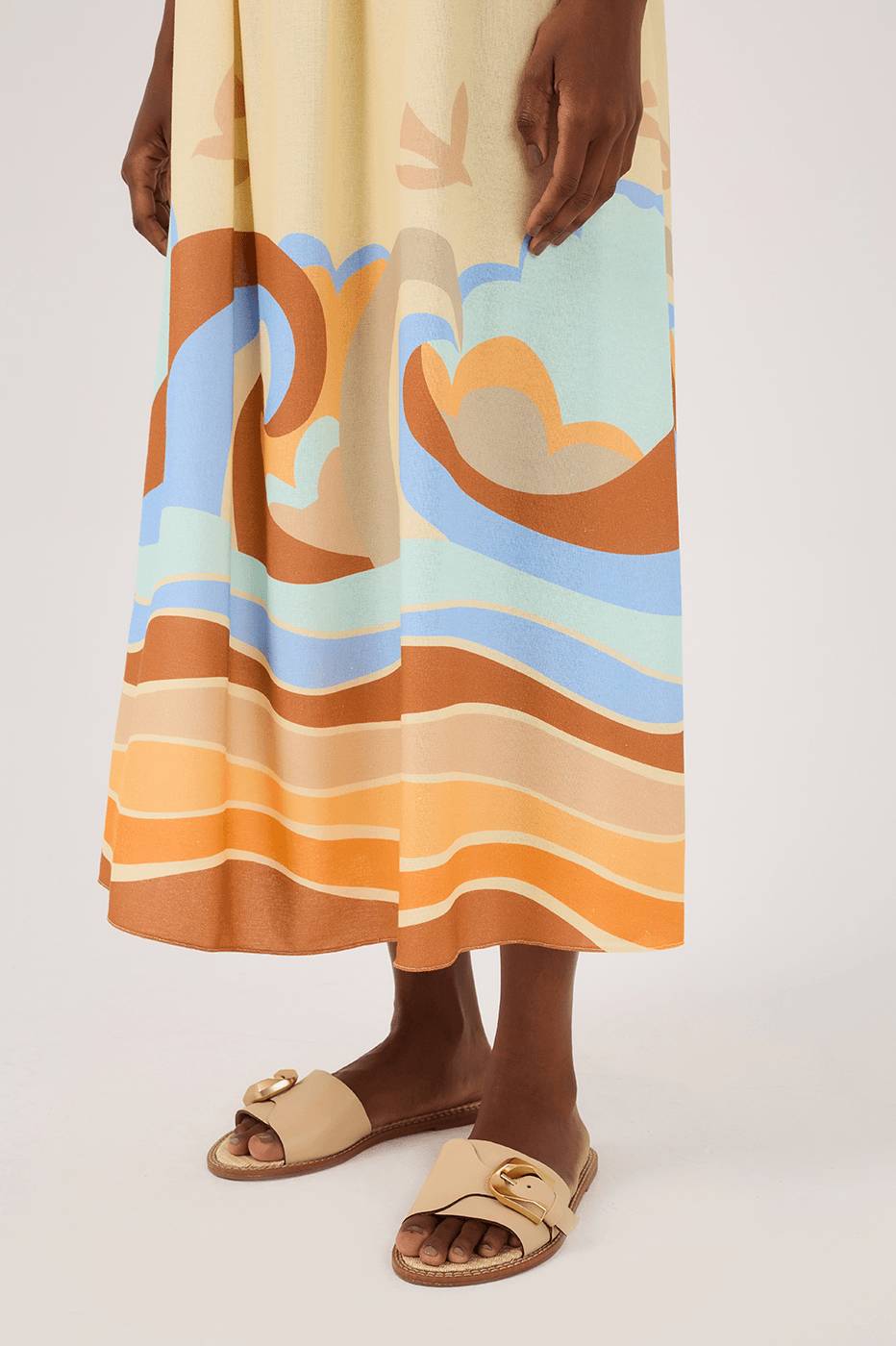 Midi Linen Sossego Print Dress