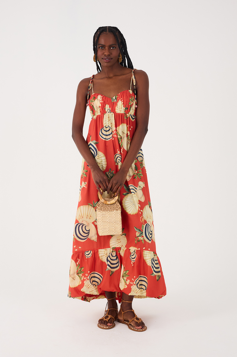 Cropped Sea Shell Print Dress