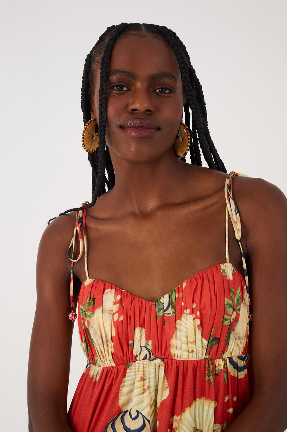 Cropped Sea Shell Print Dress