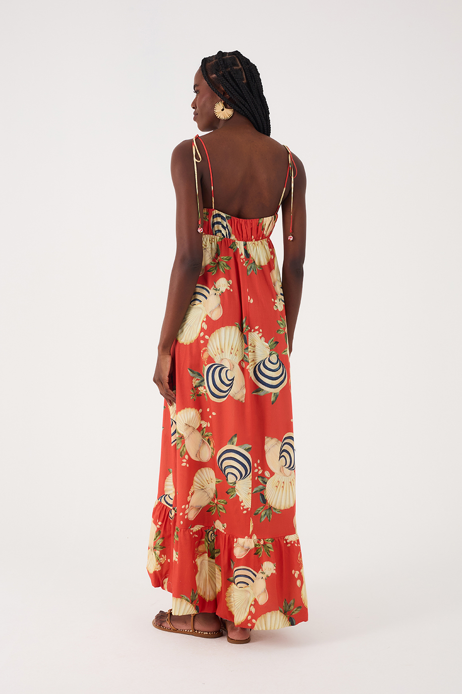 Cropped Sea Shell Print Dress