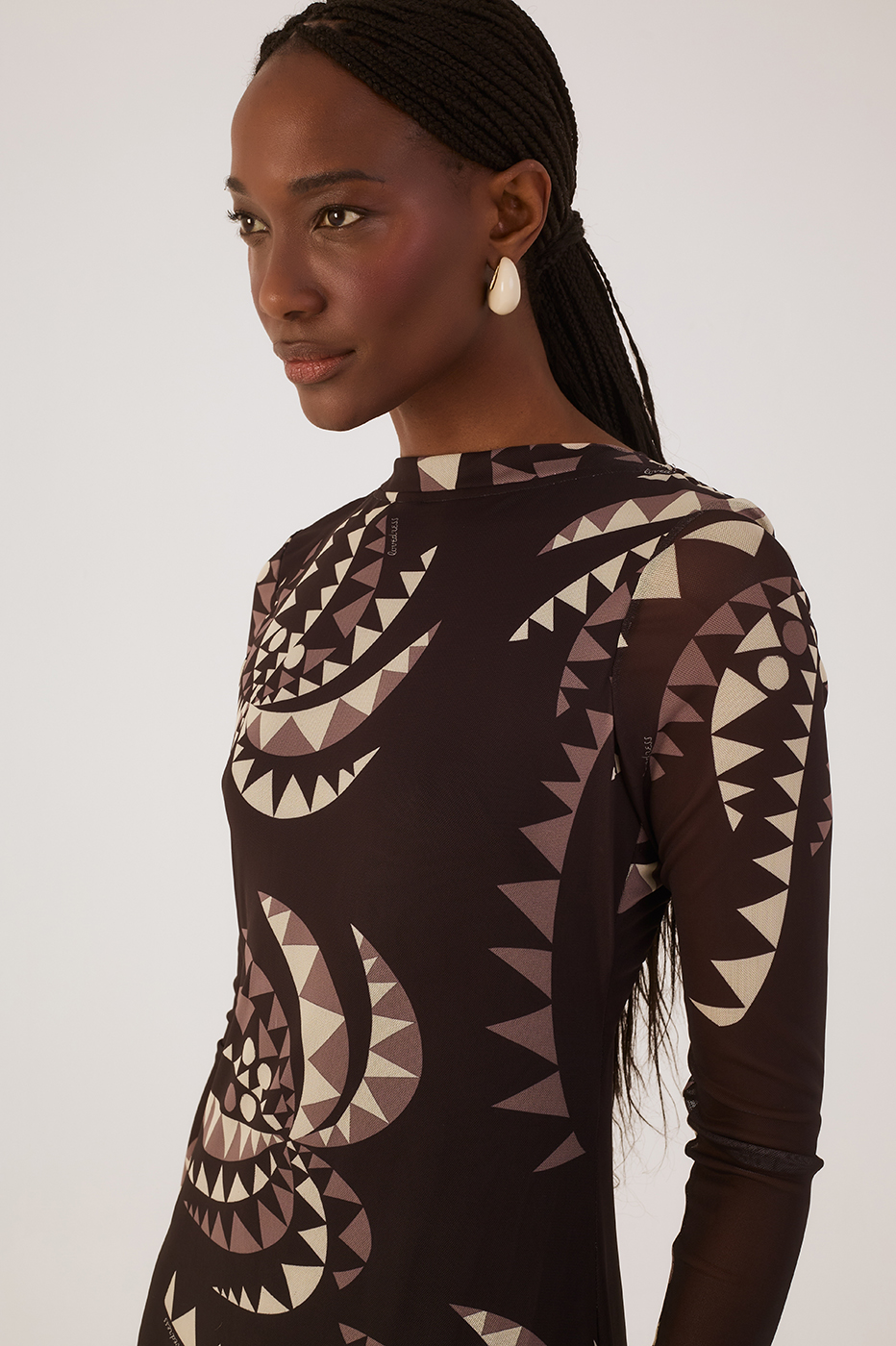 Brown Coqueiral Tulle Maxi Dress