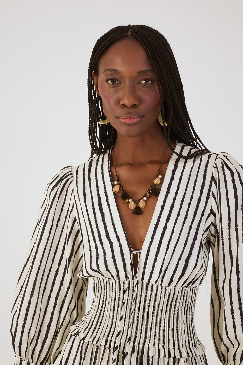 Bicolor Icarai V Neck  Midi Dress
