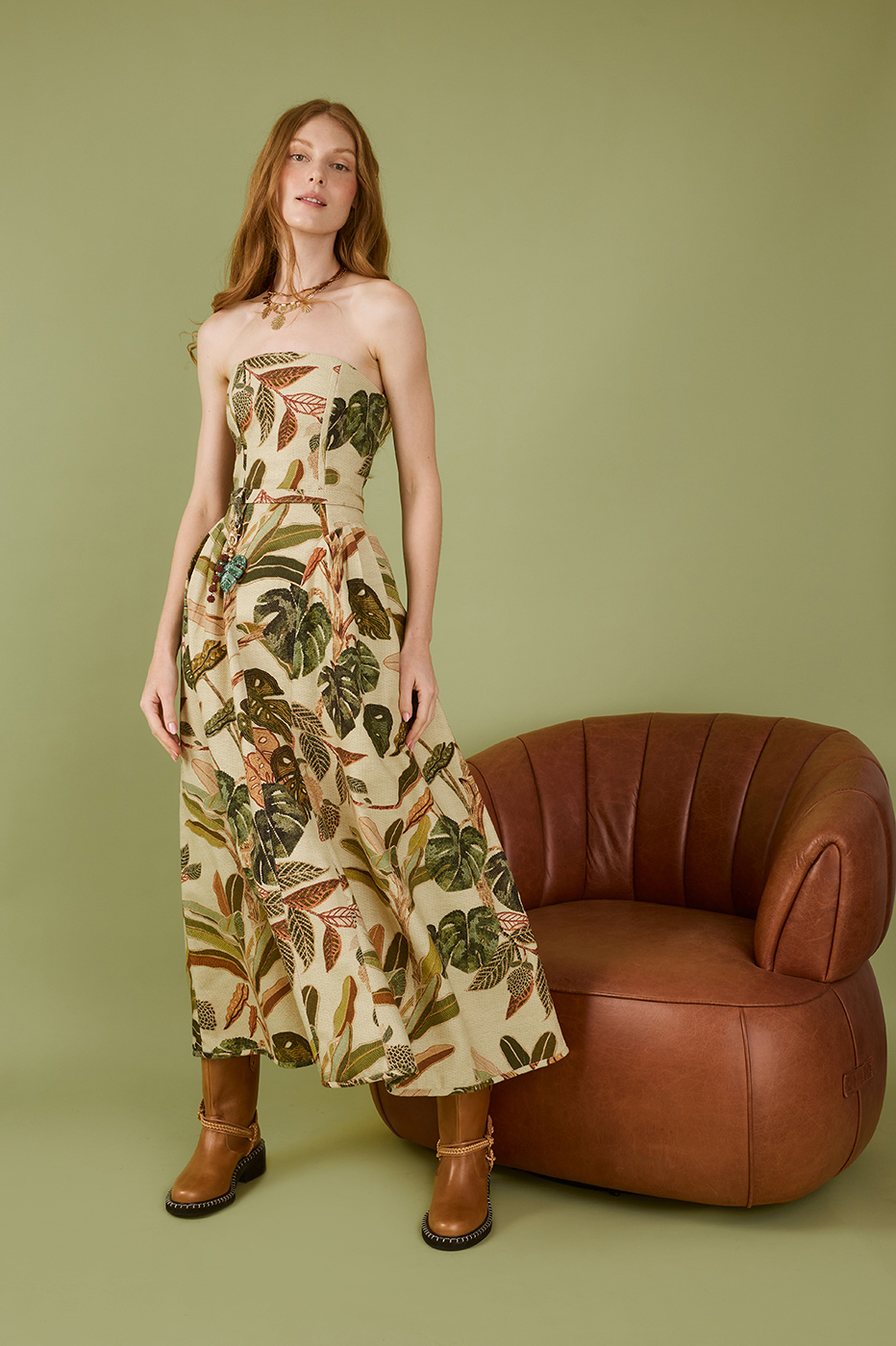Tropikat Print Maxi Dress