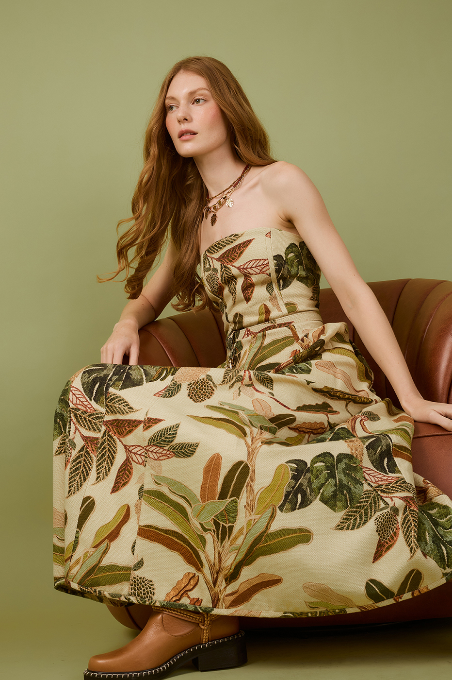 Tropikat Print Maxi Dress