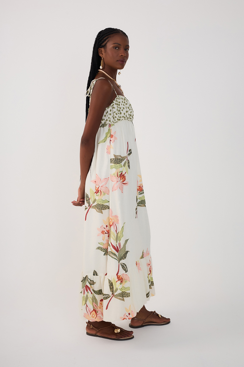 Off-White Verdejar Ruched Midi Dress
