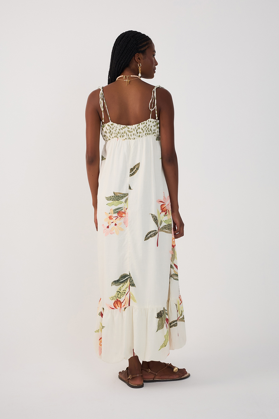 Off-White Verdejar Ruched Midi Dress
