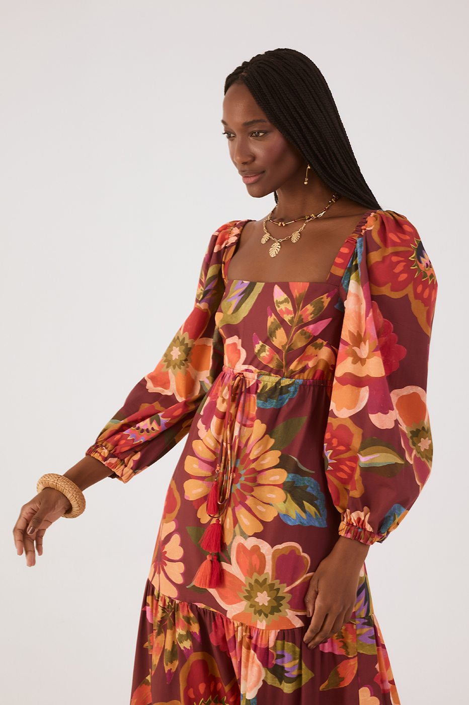Garden Print Midi Dress