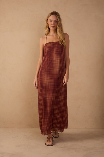 Tulle Vichy Print Dress
