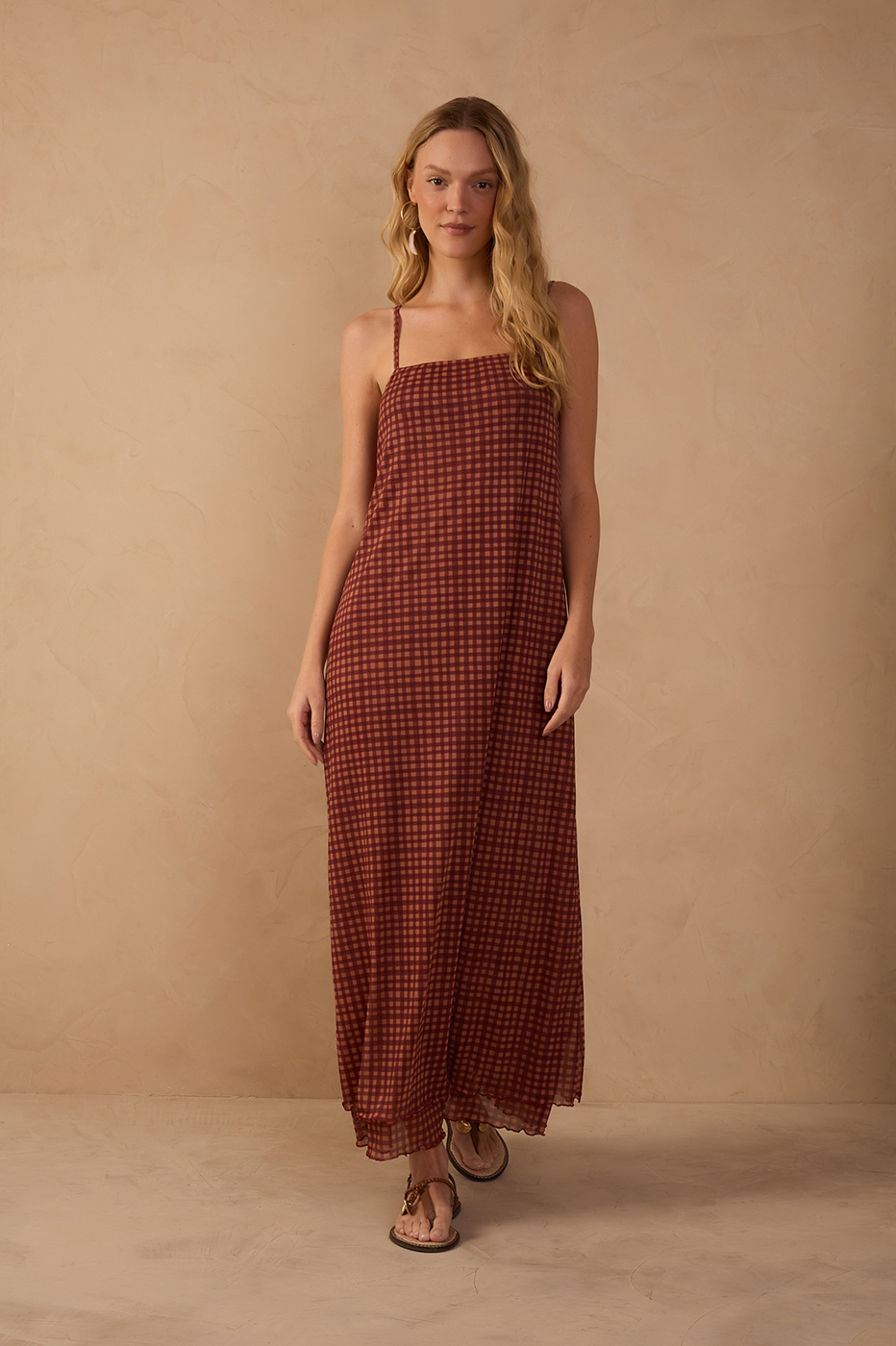 Tulle Vichy Print Dress