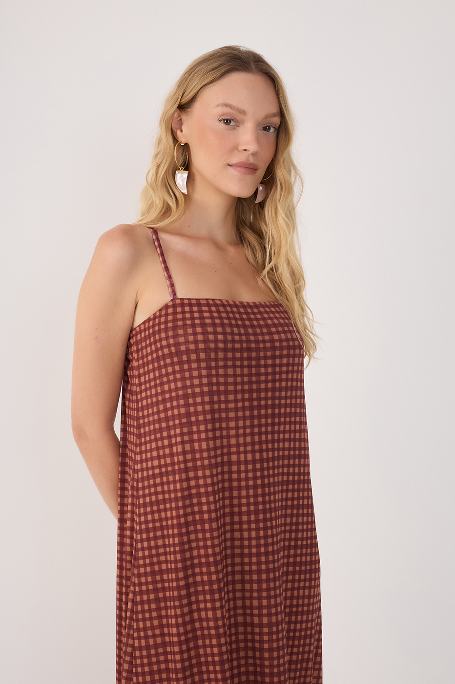 Tulle Vichy Print Dress