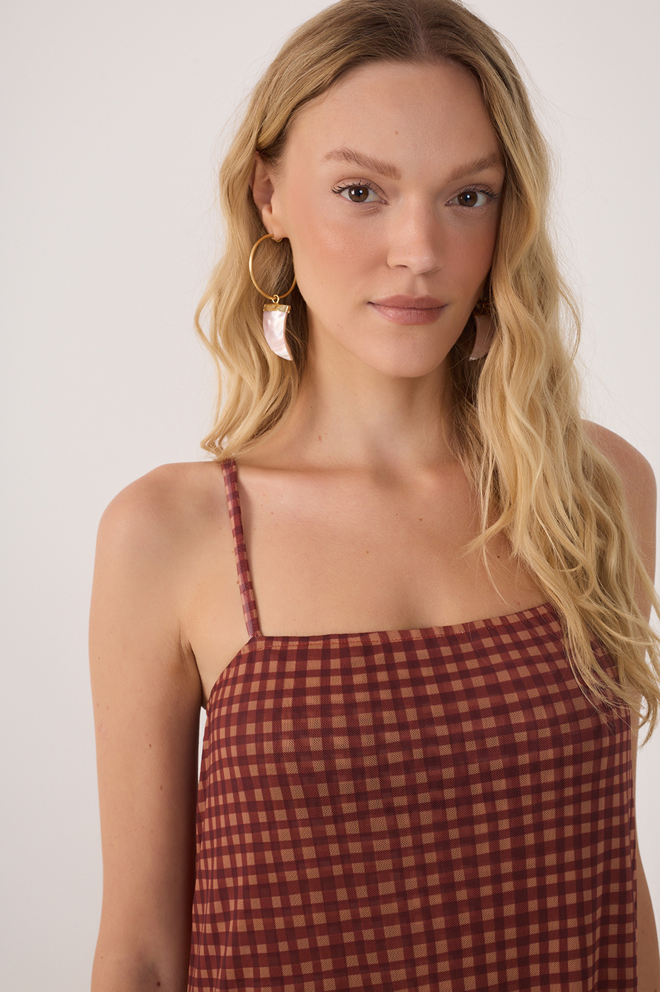 Tulle Vichy Print Dress