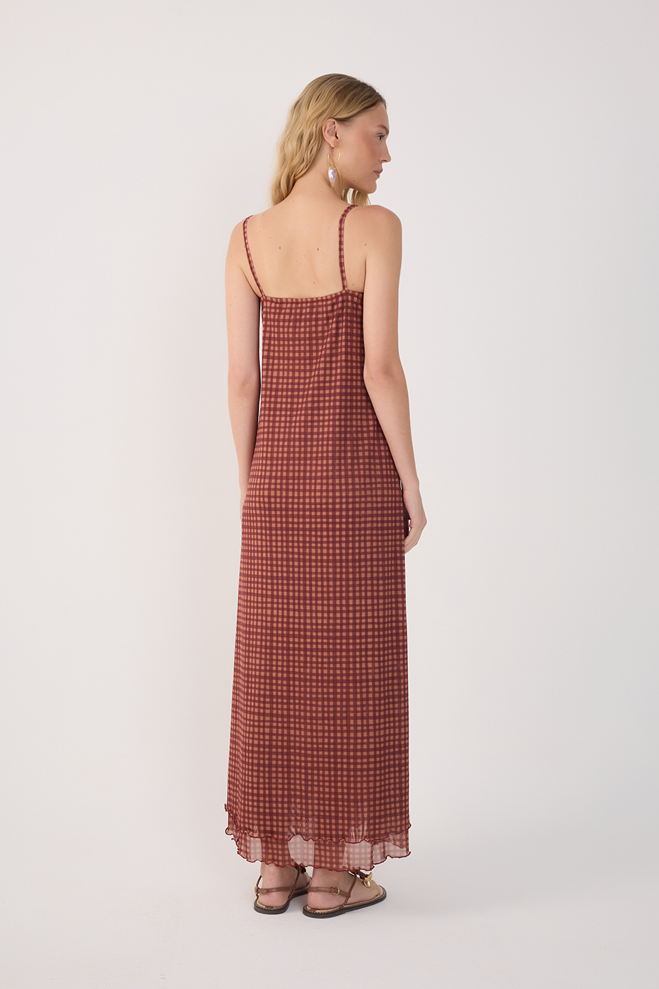 Tulle Vichy Print Dress