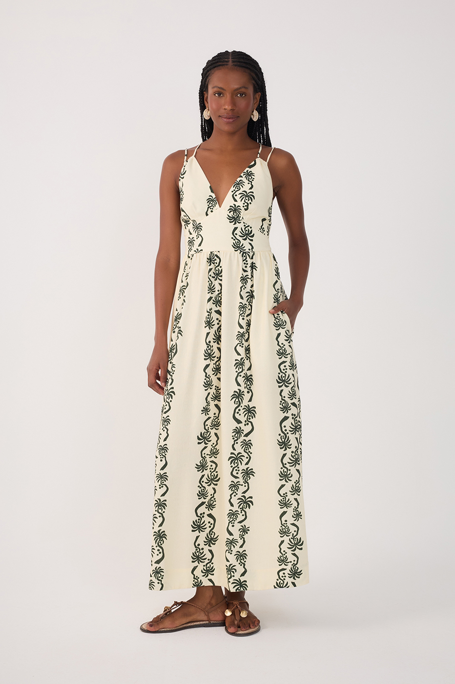 Cropped Aventureiro Print Dress