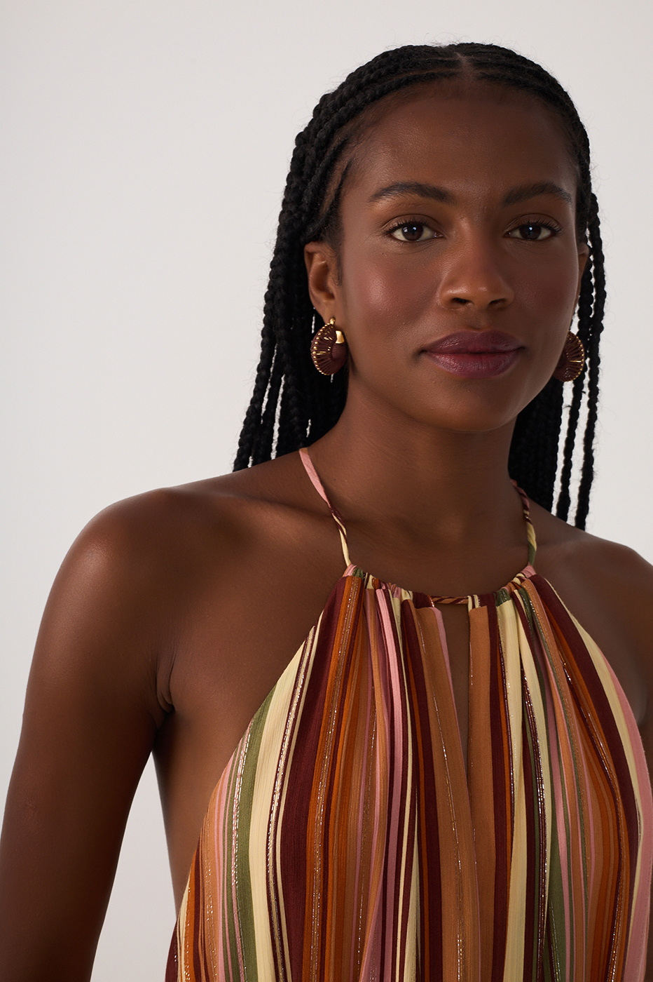 Multicolor Bosque Lurex Maxi Dress